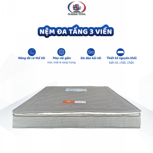 Nệm Đa Tầng 3 Viền HASUCO cao cấp - Nệm HASUCO chính hãng